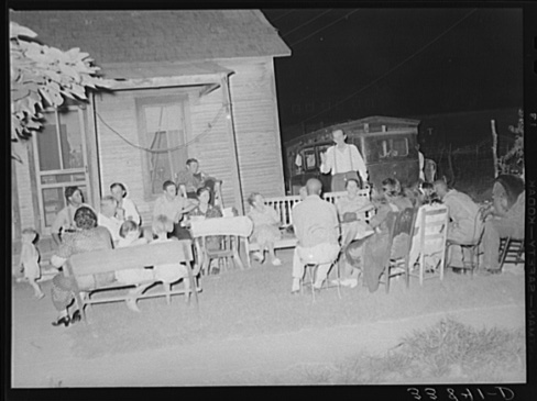 Russell Lee, Negroes and Whites at Workers' Alliance Meeting Listening to Stanley Clark, Old-time Socialist Leader in Oklahoma, Muskogee, Oklahoma July 1939