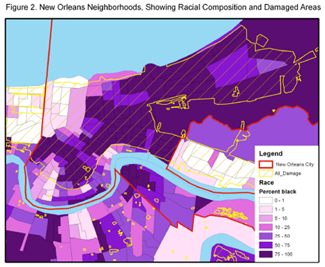 New Orleans Neighborhoods, Showing Racial Composition and Damaged Areas
