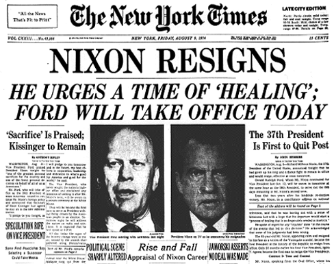 NYT: Nixon Resigns