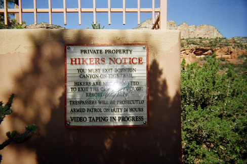 Private Property -- Hikers Notice