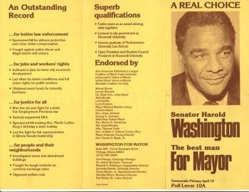 | Senator Harold Washington for Mayor | MR Online