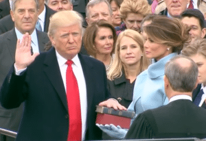 | President Donald Trump being sworn in on Jan 20 2017 Screen shot from Whitehousegov | MR Online