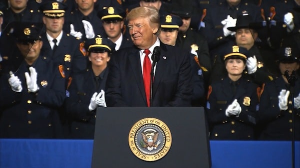 | President Donald Trump spoke to Long Island law enforcement officers and officials Friday at Suffolk County Community College about their successes | MR Online