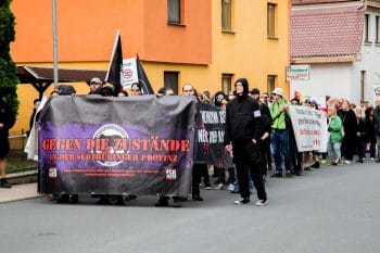 | The counter protest making its way through the town of Themar in the state of Thuringia | MR Online