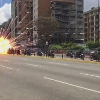 Sunday's vote was rocked by a roadside bomb explosion in the wealthy eastern Caracas municipality of Chacao.