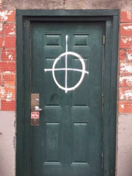 | Door tagged white a pride symbol | MR Online
