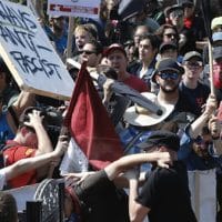 | Counter demonstrators clash with white supremacists at the entrance to Emancipation Park in Charlottesville US Steve HelberAP | MR Online