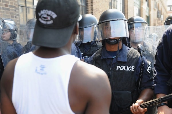 | Police in riot gear stand by as protesters demonstrate following a not guilty verdict in Police Officer Jason Stockleys trial over shooting death of motorist Anthony Lamar Smith on Sept 15 2017 in St Louis Michael B ThomasGetty Images | MR Online