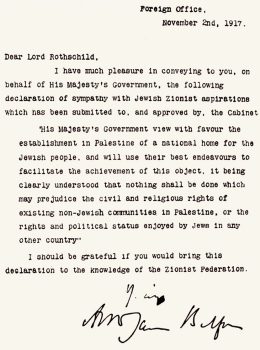 | Letter from British foreign secretary Lord Arthur Balfour to Lord Rothschild | MR Online