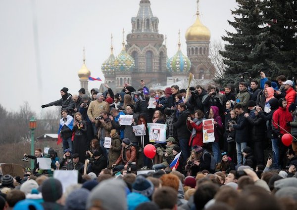 | Protesters in St Petersburg Russia on Sunday The nationwide demonstrations were the most extensive show of defiance in years | MR Online