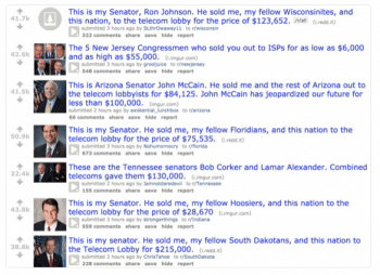 | Reddits front page devoted to pointing out lawmakers who supported net neutralityor sold it out image Cory Doctorow 11117 | MR Online