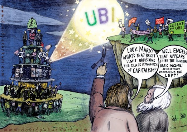 | A cartoon I made about UBI was also highly commended in the 2017 Tony Farsky International Marx Bicentenary Cartoon Poster and Caricature Competition Art by David Peter Kerr | MR Online
