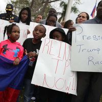Haitians protestesting Trump on the 8th anniversary of the massive earthquake in Haiti (January 12, 2018)