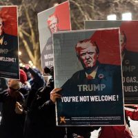 Demonstrators in Zurich this week. While many are poised to recoil at President Trump’s arrival in Davos this week, much of the moneyed elite there are willing to overlook what they portray as the president’s rhetorical foibles in favor of the additional wealth he has delivered to their coffers. (Ennio Leanza/European Pressphoto Agency)