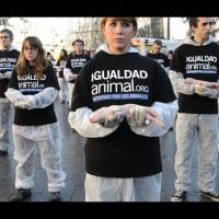 Igualdad Animal (Animal Equality) stages animal rights rally in Spain