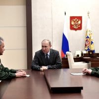 President Putin meeting with Sergei Shoigu and Valery Gerasimov