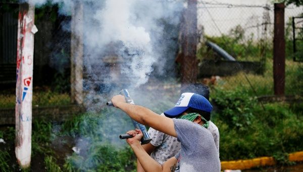 | A demonstrator holds a homemade mortar during a protest against Nicaraguan President Daniel Ortegas government in Granada Nicaragua June 6 2018 | Photo Reuters | MR Online