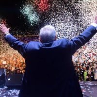 AMLO celebrates the electoral triumph before thousands gathered in the central square of Mexico City last Sunday Image From CNN