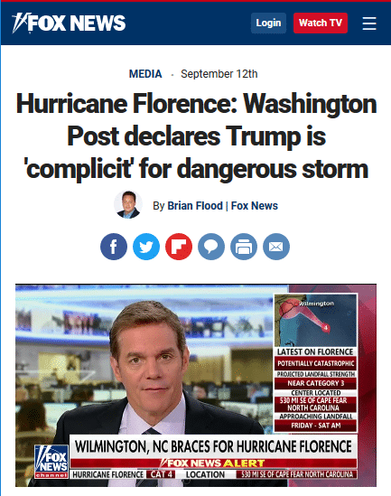 | Fox News only brought up climate change with regard to Hurricane Florence in order to dispute the connection | MR Online