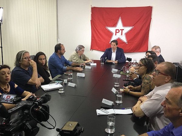 | Haddad a former minister of Education and now presidential candidate took part in press conference at the Lula Institute in São Paulo Handout Instituto Lula | MR Online