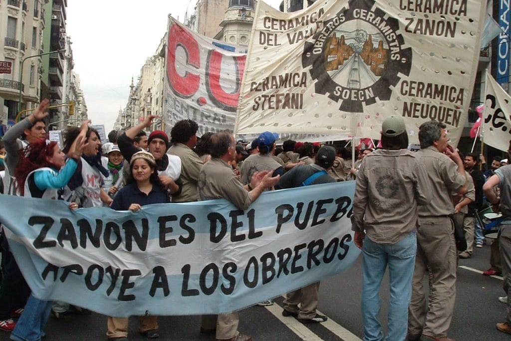| Workers demonstrate in defense of Cerámica Zanon and other recuperated ceramics factories in 2003 | MR Online