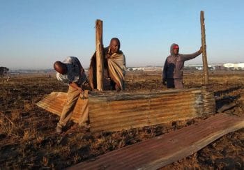 | 12 May 2018 Occupiers building a shack on Saturday morning Dennis Webster New Frame | MR Online