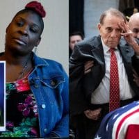 | April Pipkins left holds a picture of her son Emantic Bradford Jr Bob Dole right salutes the casket of President George H W Bush Photo Jay ReevesDrew Angerer AP ImagesGetty Images | MR Online