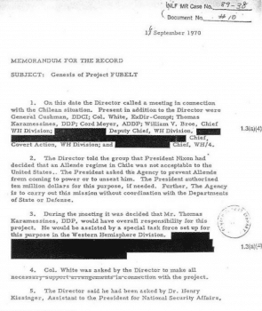 | CIA memorandum on Project FUBELT | MR Online
