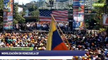| Opposition march with a US flag as stage backdrop Caracas February 2 2019 Archive | MR Online