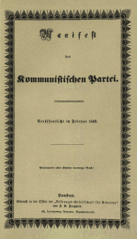 | First edition of the Communist Manifesto in German Credit Wikipedia CC BY SA 30 | MR Online