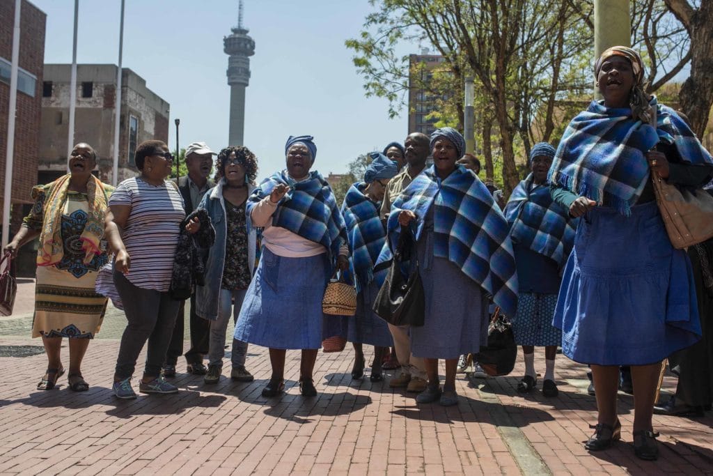 | Residents of the Lesetlheng village community from the North West celebrating outside the Constitutional Court | MR Online
