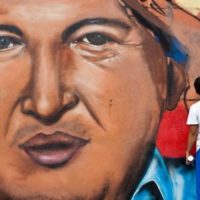 Mural of Chávez in Caracas. (Univision)
