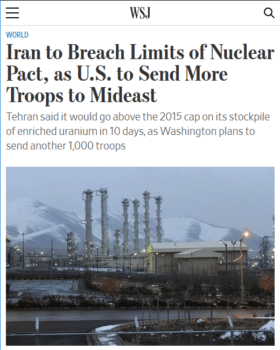 | The Wall Street Journal 61719 reports Iran will breach a pact that the US scuttled more than a year ago | MR Online