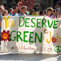 Supporters of the Fridays for Future climate change movement participate in a demonstration during a five-day Fridays for Future congress on August 2, 2019 in Dortmund, Germany. (Juergen Schwarz / Getty Images)