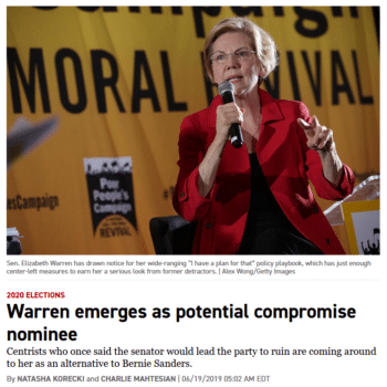 | Politico reporting on Warren | MR Online