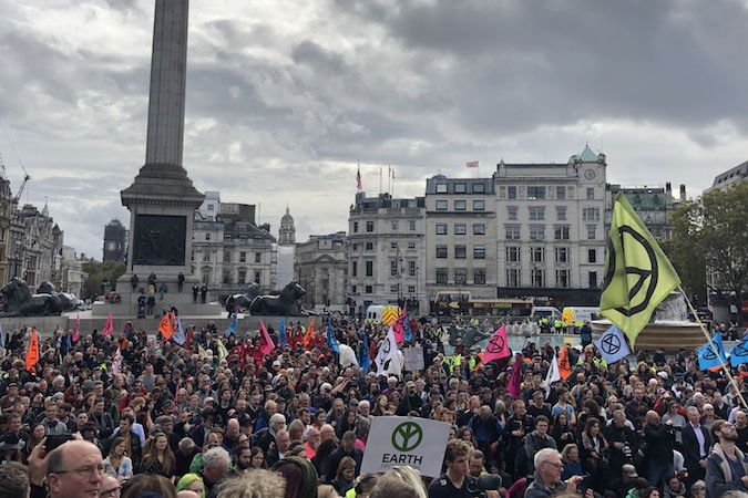| Extinction Rebellion protesters gather in Trafalgar Square despite a police order banning their assembly Photo Natalie Sauer | MR Online