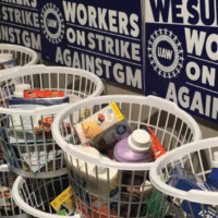 Donation baskets for GM strikers