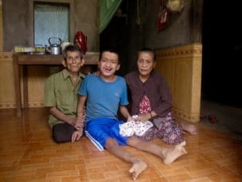 | Le Thi Mit with her husband Nguyen Van Loc and their son Nguyen Van Truong in their home in Cam Nghia Quang Tri Province Photo by Sonya Schoenberger | MR Online