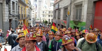 | Bolivian miners have mobilized en masse in support of President Evo Morales Photo Marco Teruggi Sputnik News | MR Online