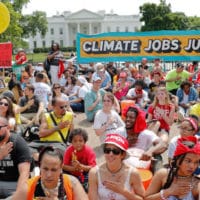 | Demonstrators sit on the ground in front of the White House April 29 2017 during a demonstration and march Thousands gathered across the country to march in protest of President Trumps environmental policies which have included rolling back restrictions on mining oil drilling and greenhouse gas emissions at coal fired power plants| Pablo Martinez Monsivais AP | MR Online