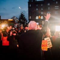 Jeremy Corbyn at a rally in Glasgow, Scotland