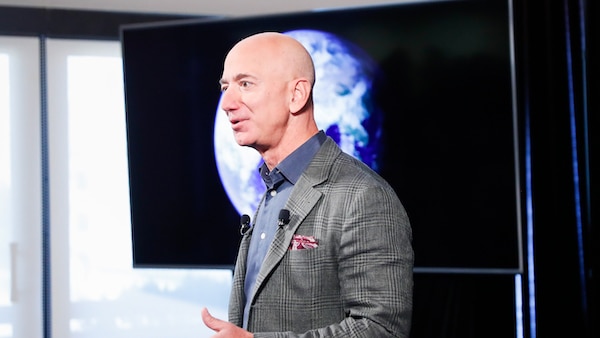 | Amazon CEO Jeff Bezos answers questions during his news conference at the National Press Club in Washington Thursday Sept 19 2019 Bezos announced the Climate Pledge setting a goal to meet the Paris Agreement 10 years early AP PhotoPablo Martinez Monsivais | MR Online