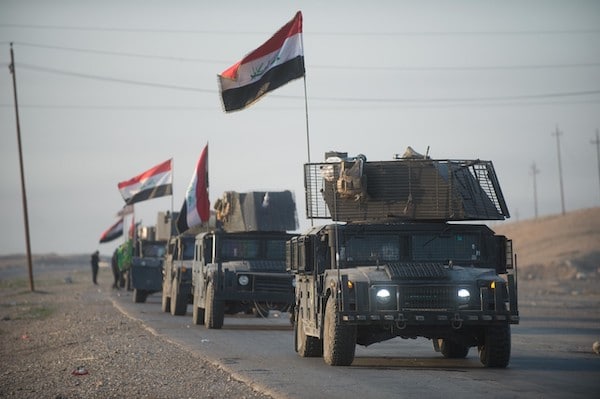 | An Iraqi Counter Terrorism Service convoy moves towards Mosul Iraq Feb 23 2017 The breadth and diversity of partners supporting the Coalition demonstrate the global and unified nature of the endeavor to defeat ISIS in Iraq and Syria Combined Joint Task Force Operation Inherent Resolve is the global Coalition to defeat ISIS in Iraq and Syria US Army photo by Staff Sgt Alex Manne | MR Online