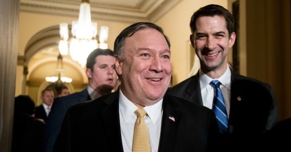 | Secretary of State Mike Pompeo and Sen Tom Cotton R Ark leave the House chamber after President Donald Trumps State of the Union Address to a joint session of Congress in the Capitol on Tuesday Feb 5 2019 Photo Bill ClarkCQ Roll Call | MR Online