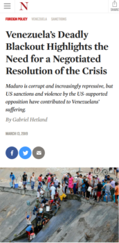 | The Nation 31319 for a negotiated resolution in Venezuelaie regime change | MR Online