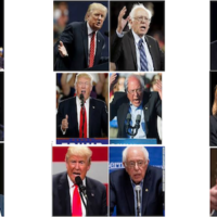 Visual comparisons of Bernie Sanders and Donald Trump from ABC News, Fortune, ABC News, CNN, Deadline, New York Times, The Wrap, CNN and Washington Post (left to right, top to bottom)