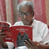 N. Sankaraiah reads the Communist Manifesto in Tamil, Chennai, India, 20 February 2020.