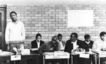 | Stephen Biko standing at the 1971 conference of the South African Students Organisation SASO The Alan Taylor Residence hall where the event was held was the University of Natals black only residence for medical students under apartheid Steve Biko Foundation | MR Online