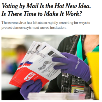 | With gatherings of people suddenly presenting an imminent health threat state officials and voting rights activists have begun calling for an enormous expansion of voting by mail reports the New York Times 31920 | MR Online