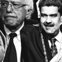 Slate photo illustration for the article “Sanders Has a Soft Spot for Latin American Strongmen” (2/20/19).